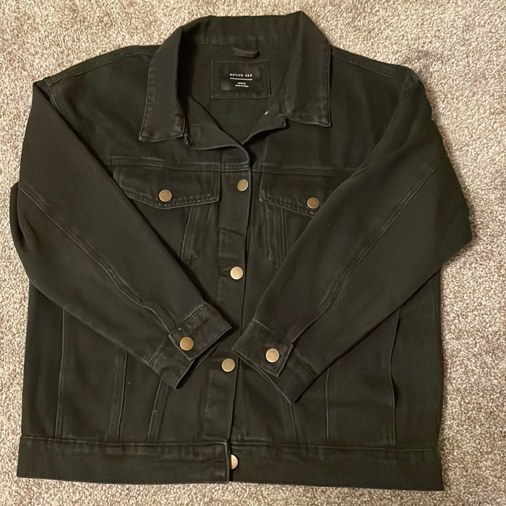 Black oversized denim jacket